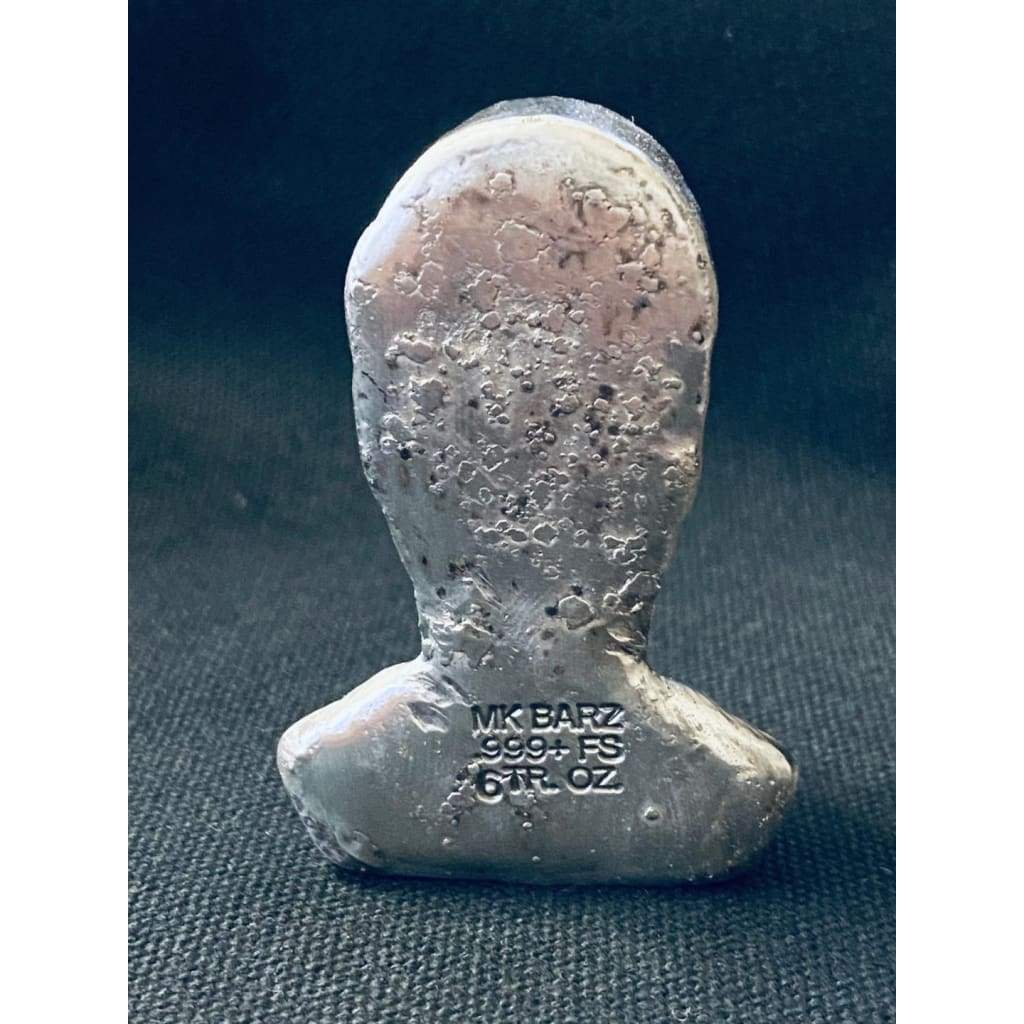 5 Ozt MK BarZ JFK-John F Kennedy Jr. Ask Not... Hand Poured Bust.999 Fine Silver
