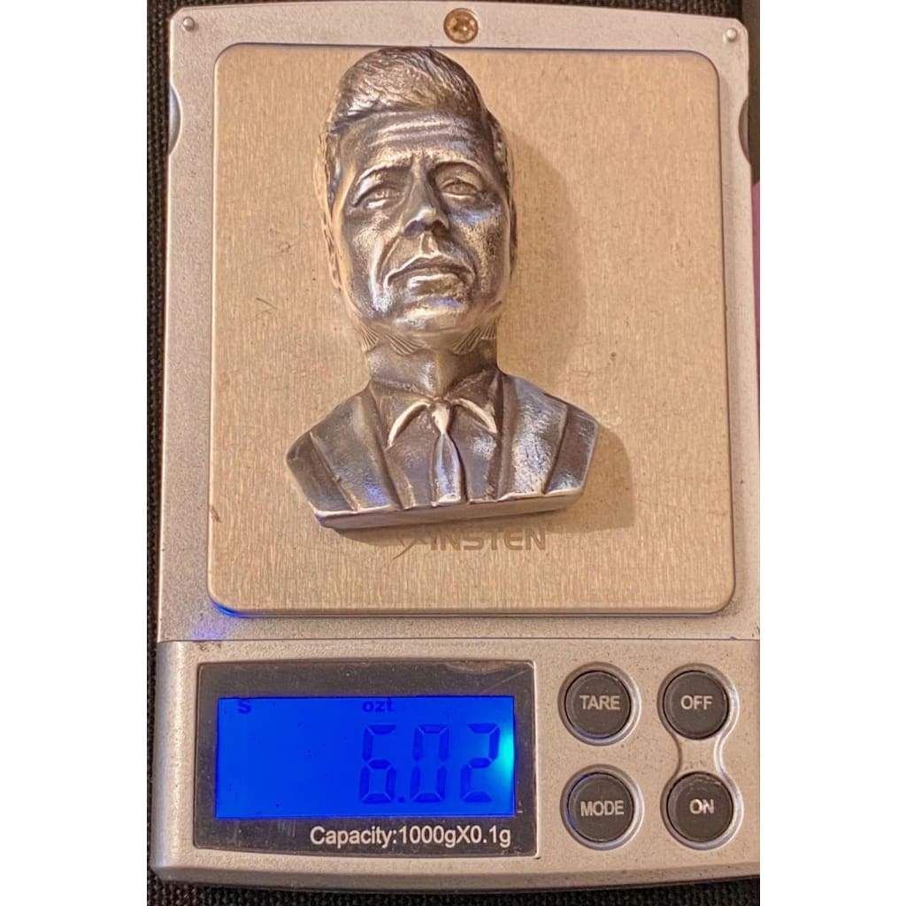 5 Ozt MK BarZ JFK-John F Kennedy Jr. Ask Not... Hand Poured Bust.999 Fine Silver