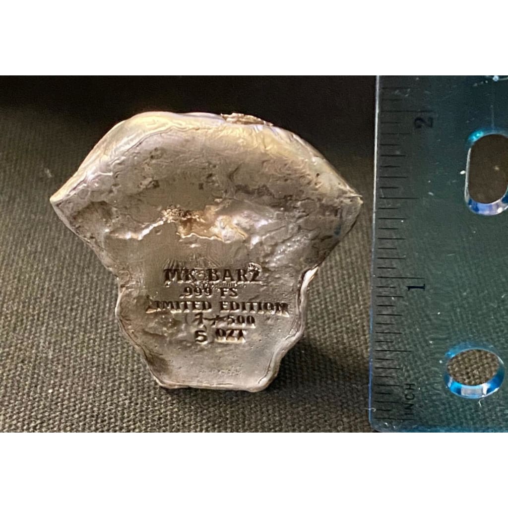 5 Ozt MK BarZ Pirate Mason Pirate Skull LTD Sand Cast.999 FS