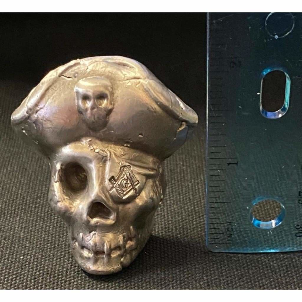 5 Ozt MK BarZ Pirate Mason Pirate Skull LTD Sand Cast.999 FS