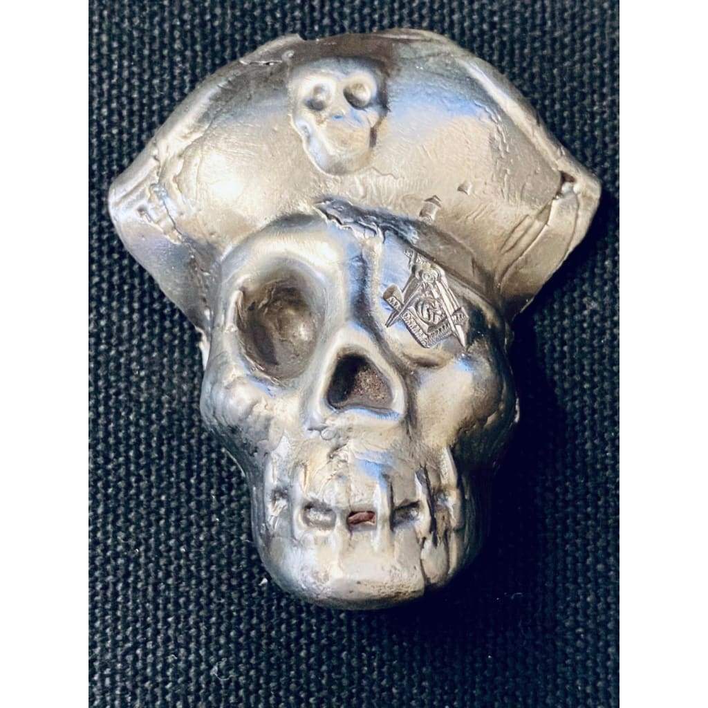 5 Ozt MK BarZ Pirate Mason Pirate Skull LTD Sand Cast.999 FS