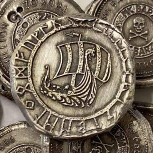 .5 Ozt MK BarZ “Viking Ship-Fractional Round Stamped.999 Fine Silver - silver bullion