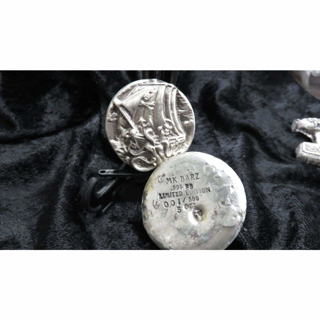 5 Troy Oz. MK BarZ Attack of the Kracken Sand Cast LTD.999 FS Round