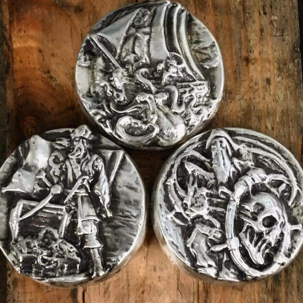 5 Troy Oz. MK BarZ Ghost Ship Sand Cast.999 FS Round