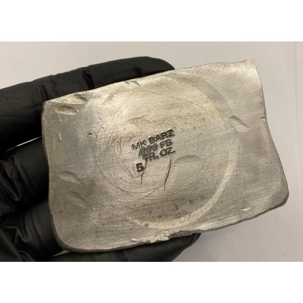 5 Troy Oz MK BarZ Made in the U.S.A. Winged Stamped Bar.999 FS - silver