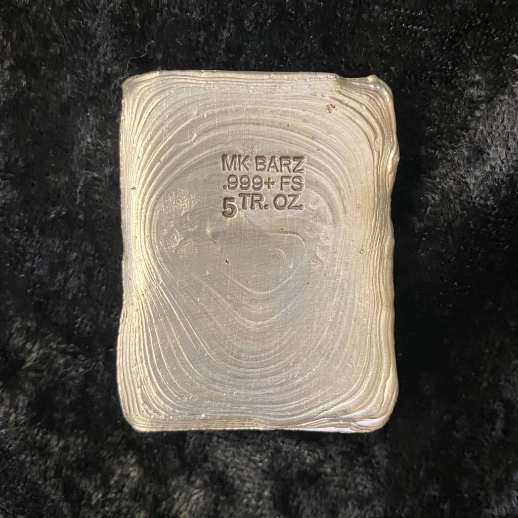 5 Troy Oz MK BarZ Necronomicron- Book of the Dead Hand Poured.999 FS