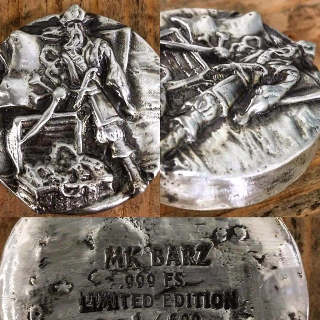 5 Troy Oz. MK BarZ Pirate Captain LTD.999 FS Round