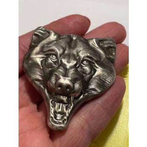 5 Troy Oz. MK BarZ Wolf Attack Hand Poured.999 Fine Silver