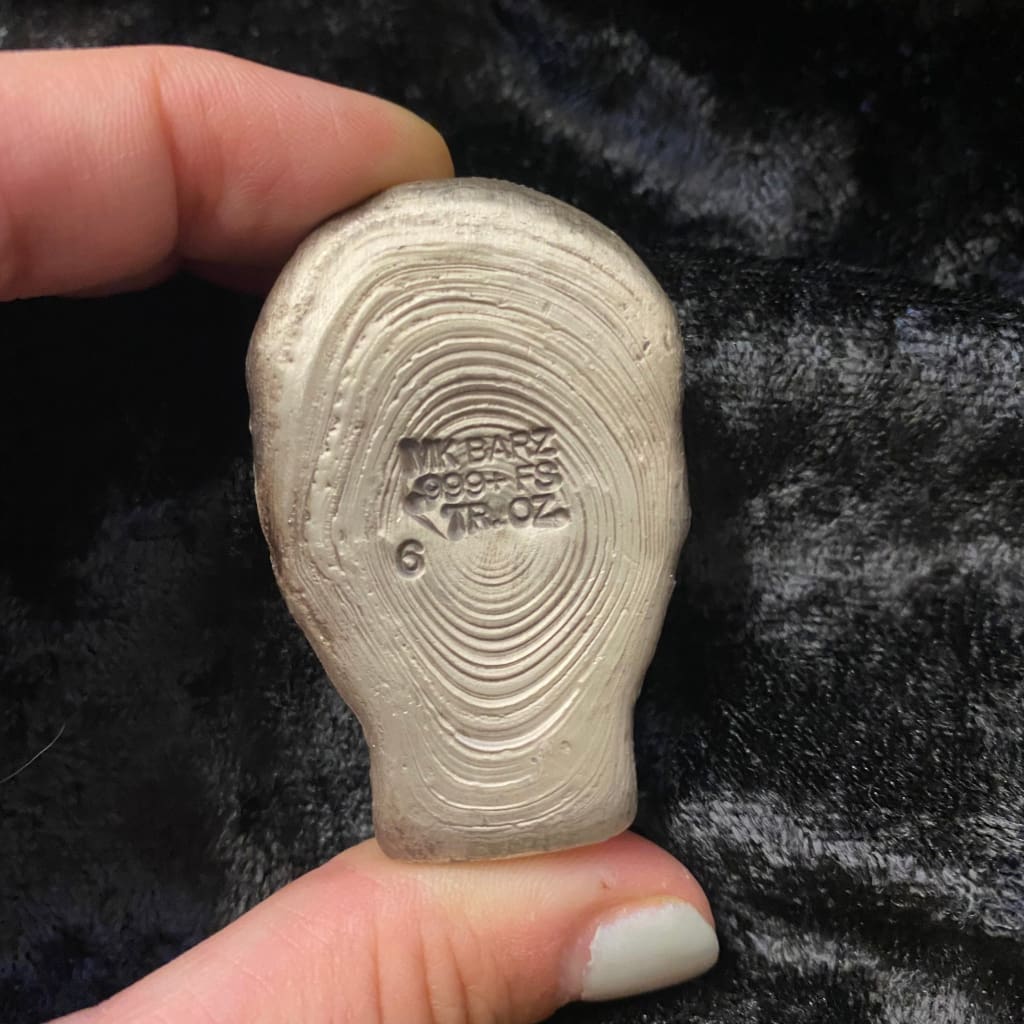 6 Oz MK BarZ Human Shrunken Head Hand Poured.999 FS