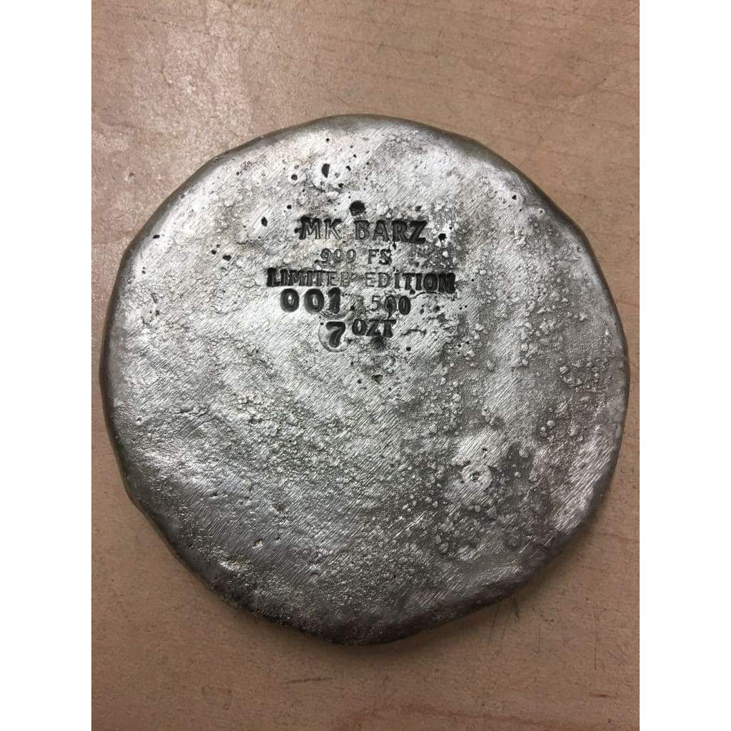 7 ozt MK BarZ Pirate Medallion Sand Cast LTD.999 FS