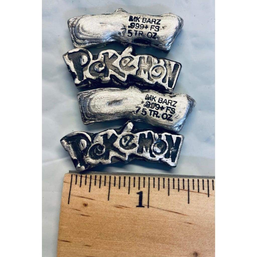 .75 Ozt MK BarZ "POKEMON" HAND POURED .999 FS - MK BARZ AND BULLION