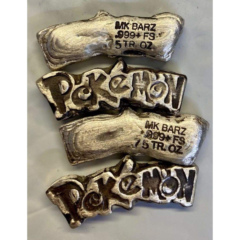 .75 Ozt MK BarZ "POKEMON" HAND POURED .999 FS - MK BARZ AND BULLION