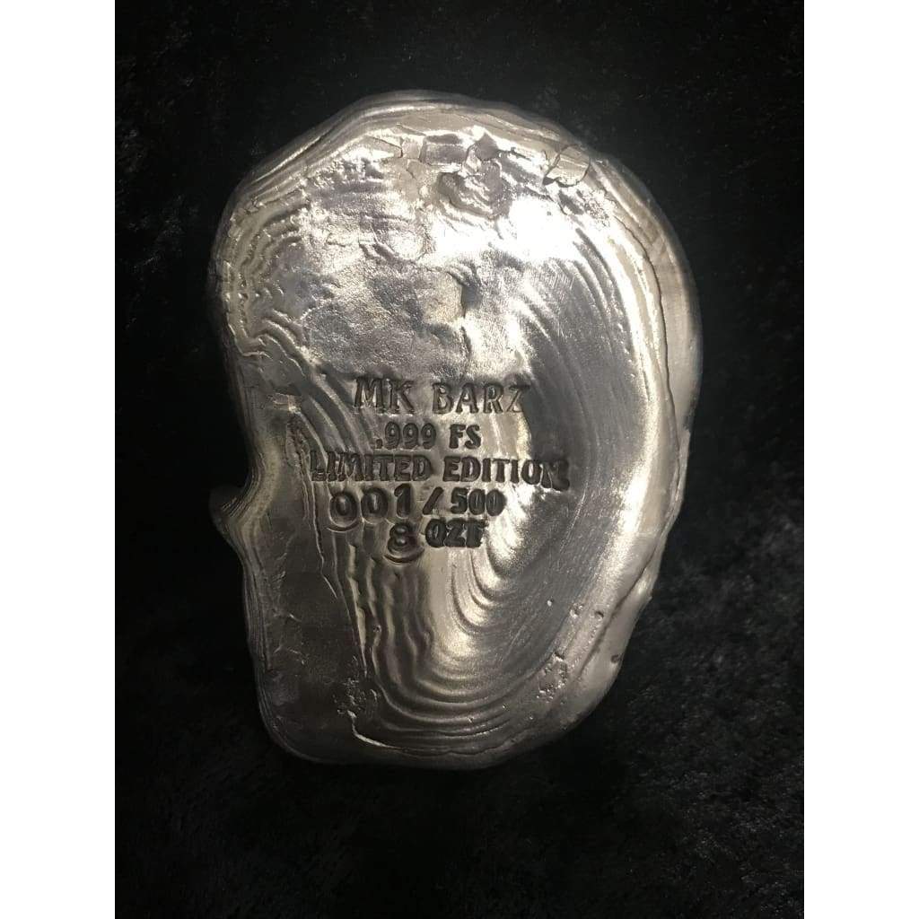 8 Ozt MK BarZ Half Dead-1/2 Man & Skull LTD.999 FS Hand Poured
