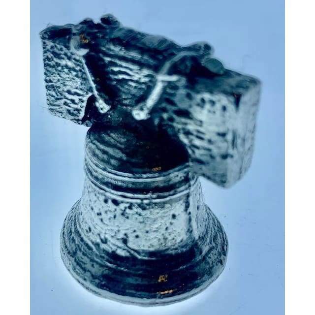 Approx. 2.10 Troy Oz MK BarZ 3D LIBERTY BELL 2 Part Mold.999 FS
