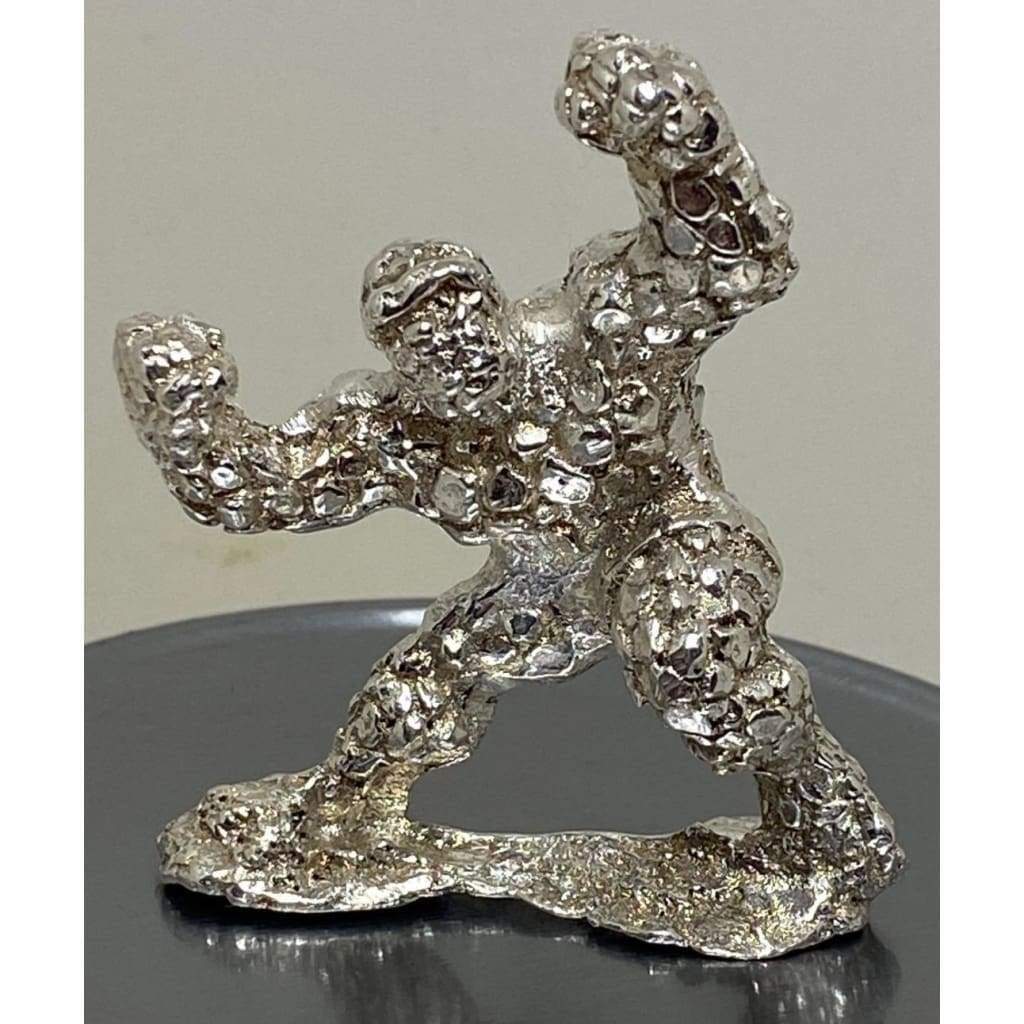 Approx 2.35 Ozt MK BarZ The Thing 2 Part Mold Sand Cast Statue.999 Fine Silver