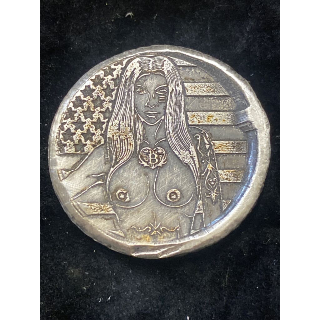 MK BARZ”Bitcoin Blockchain Babe“ round 999 FS 1 Troy ounce