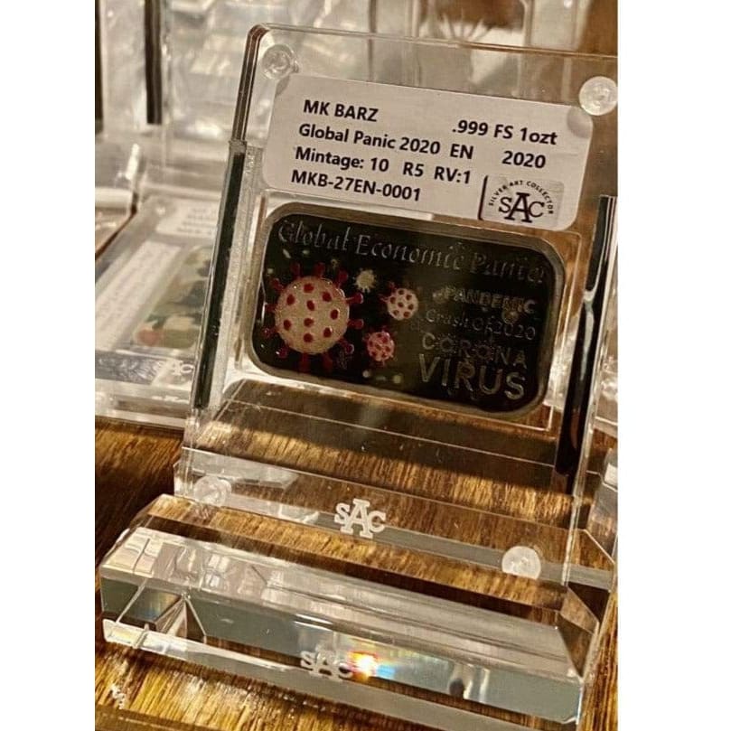 SAC Horizontal Acrylic Art Bar Slab Holder-ID Slot 50.5mm x 29.5mm