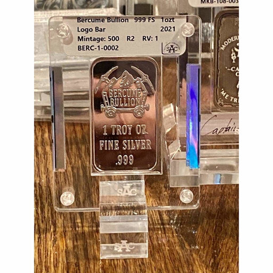 SAC Vertical Acrylic Art Bar Slab Holder-ID Slot 50.5mm x 29.5mm