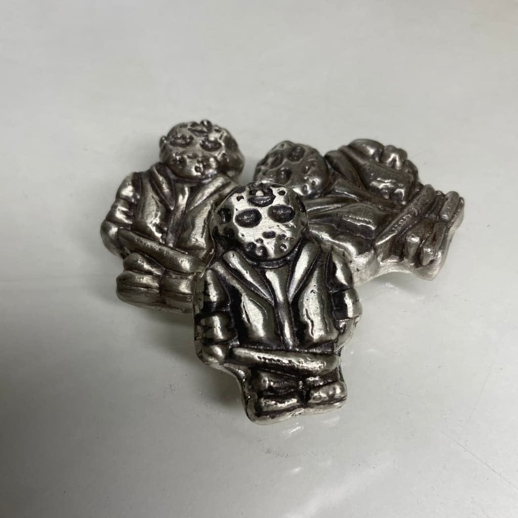 1.5 Troy Oz. MK BarZ Miniature Menace- Jason Hand Poured.999 Fine Silver