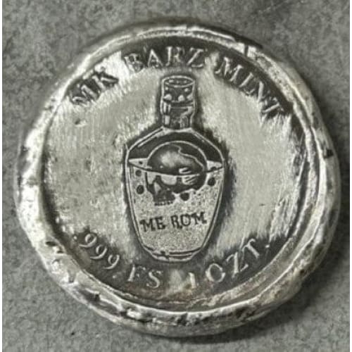 1 Oz MK BarZ Me Rum Bottle Stamped Round.999 FS