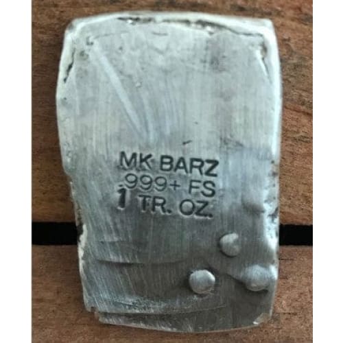 1 TR/OZ MK BarZ KNIGHTS TEMPLAR CROSS 3D Stamped Bar Hand Poured.999 FS