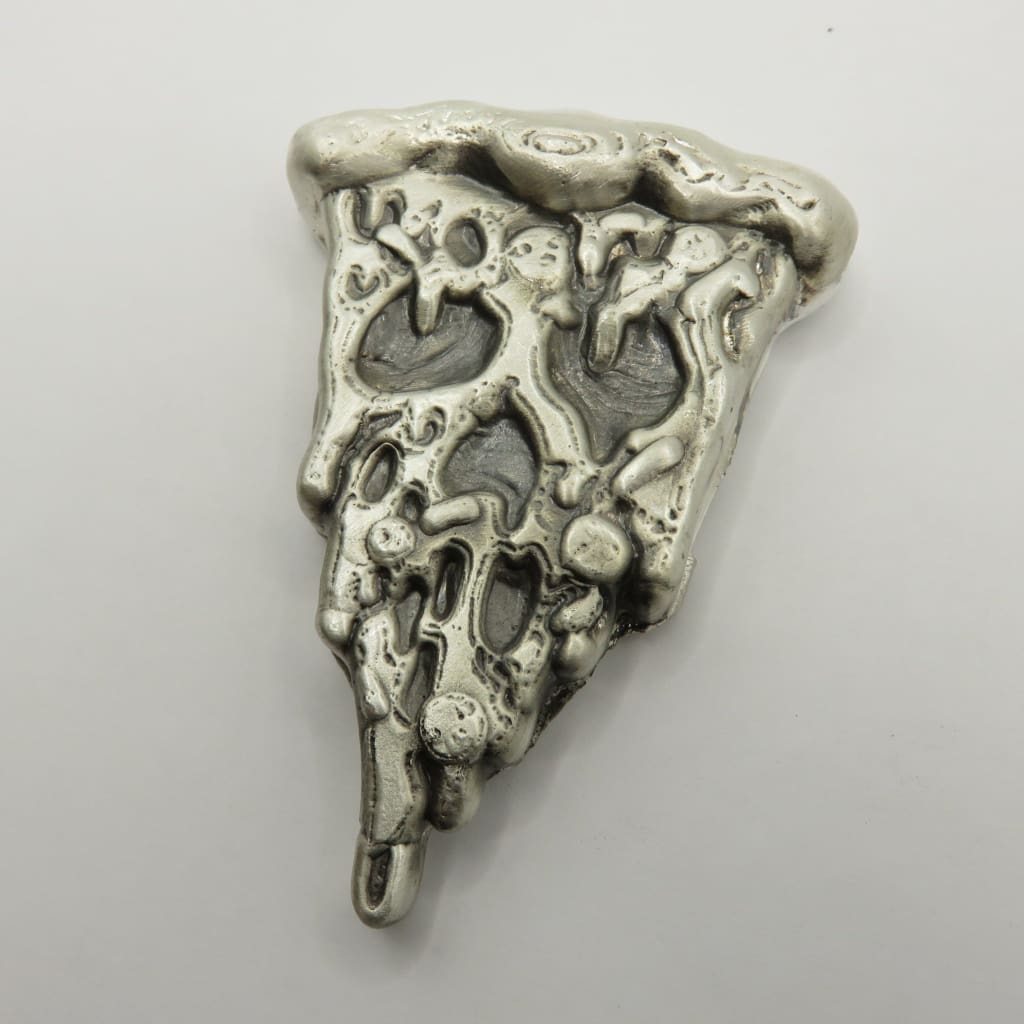 10 Troy Oz MK Barz.999 FS Terrifyingly Tasty- Haunted Pizza Slice LTD Silver Bar