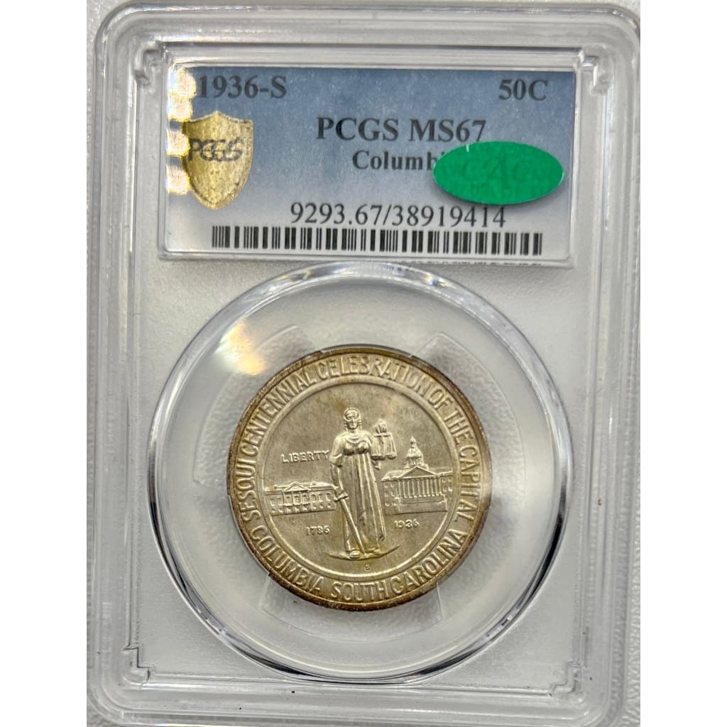 1936 PCGS MS67 COLUMBIA 50 CENT