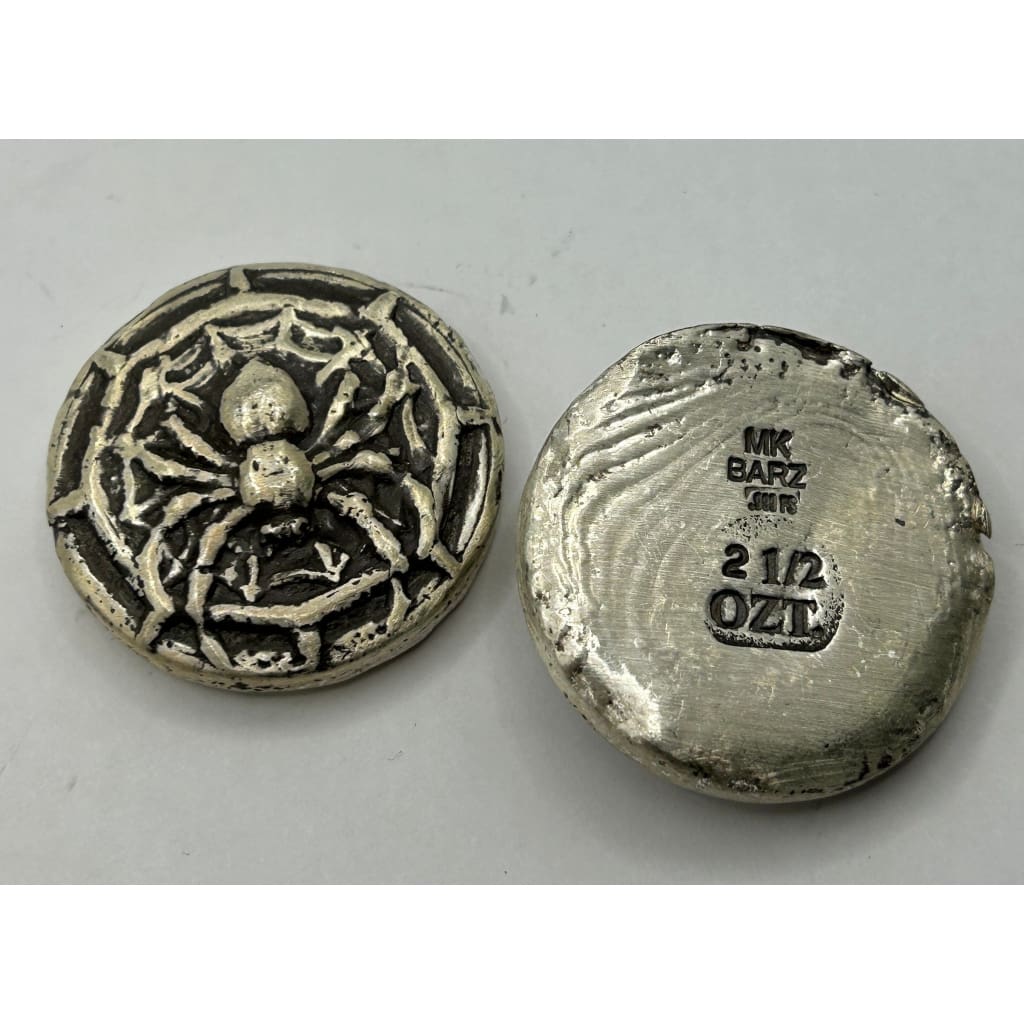 2.5 Oz MK BarZ Deadly Web Spider Hand Poured.999 FS