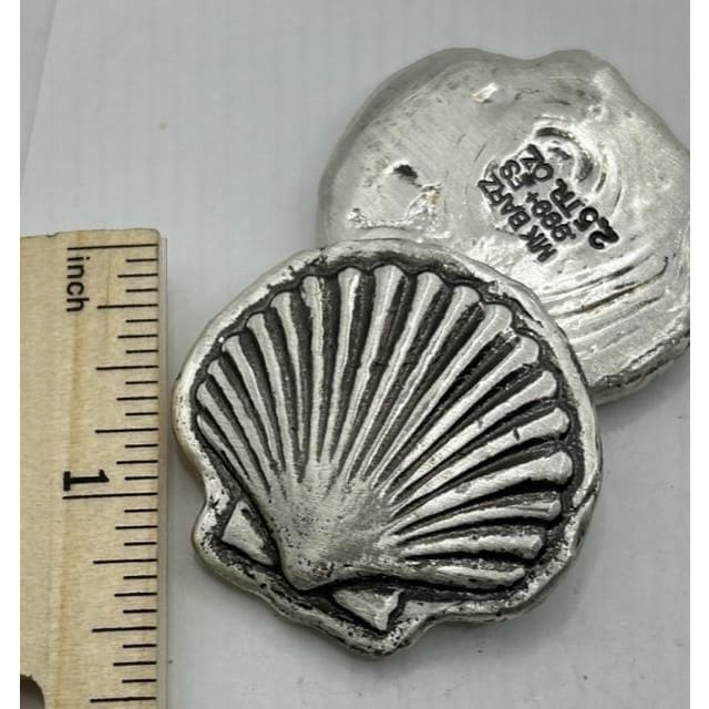 2.5 Oz MK BarZ Sea Shell Hand Poured.999 FS