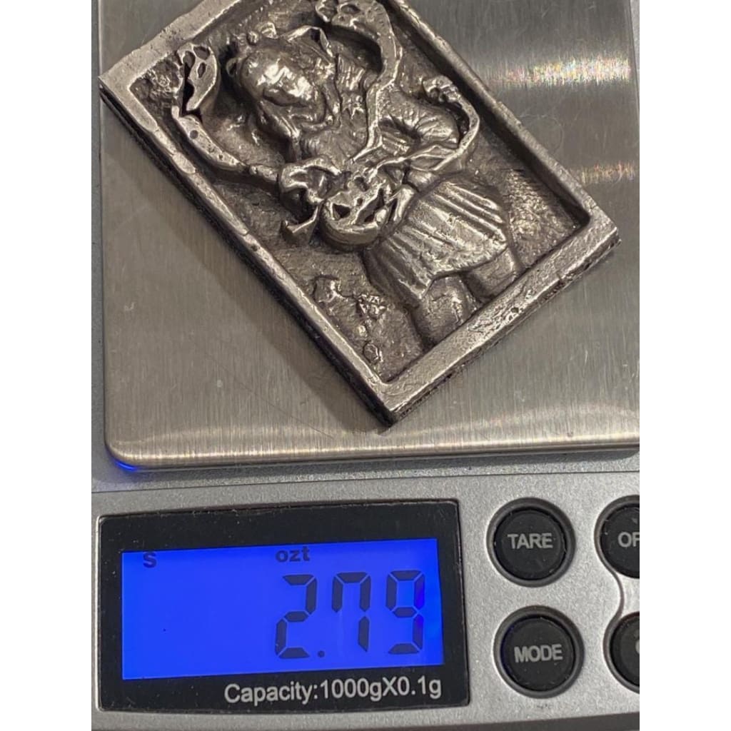 @2.78 Oz MK BarZ "All Hallows Eve" Anna Marine Sand Cast Art High Relief .999 FS - MK BARZ AND BULLION