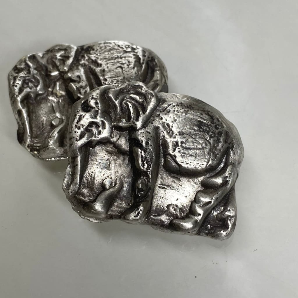 2 Oz MK BarZ Elephant Walking Hand Poured.999 FS