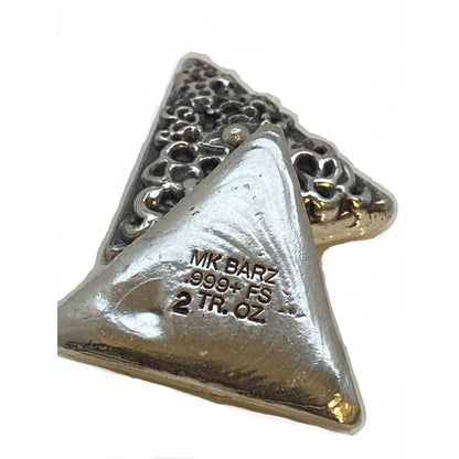 2 Oz MK BarZ Eye of the Triangle - All Seeing Eye Hand Poured.999 FS - silver bullion