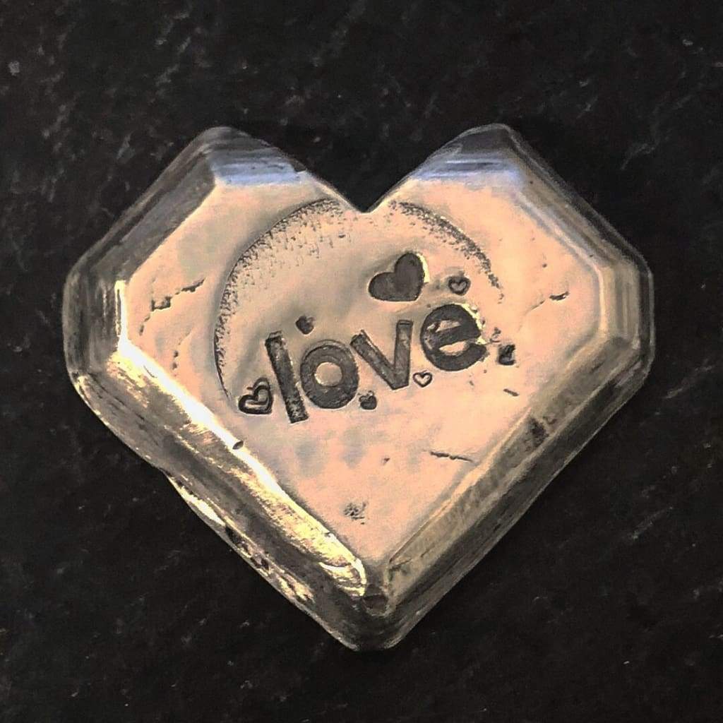 2 Oz MK BarZ  "LOVE" Diamond Heart Shaped Bar - MK BARZ AND BULLION