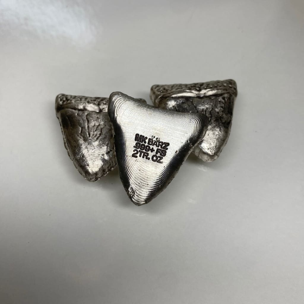 2 Oz MK BarZ Shark's Tooth .999 FS Hand Poured – MK BARZ AND BULLION