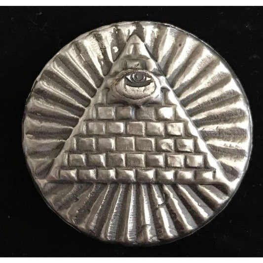 2 Oz MK BarZ The Great Architect of the Universe LTD- All Seeing Eye Hand Poured.999 FS Round - silver bullion