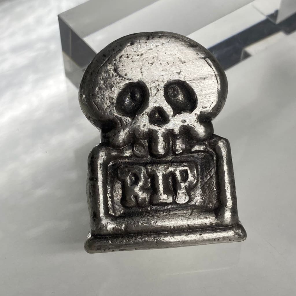 2 Ozt MK BarZ Graveyard Guardian Tombstone Bar.999 FS Hand Poured