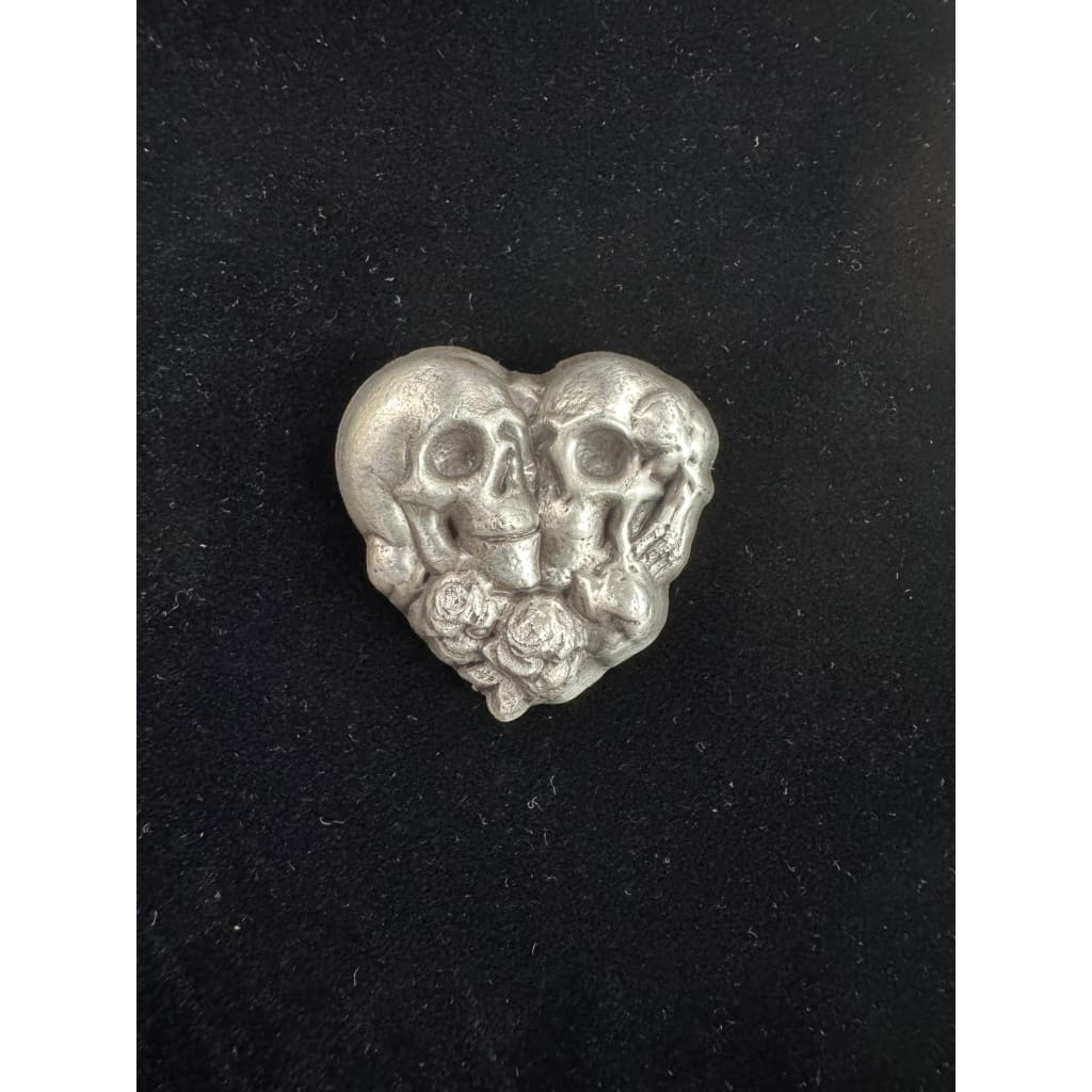2 Troy Oz MK BARZ ’ROSE ’N’ BONES’.999 FS Hand Poured