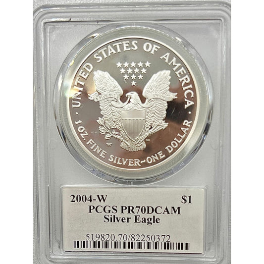 2004 PCGS PR70DCAM SILVER EAGLE DOLLAR