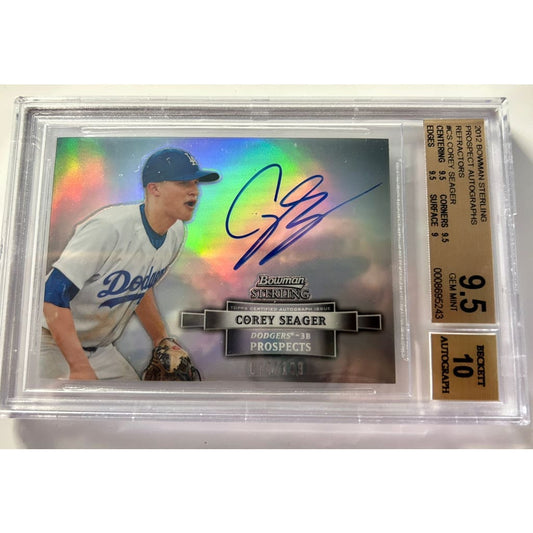 2012 COREY SEAGER BOWMAN STERLING AUTOGR. 074/199 MINT 9.5 BECKETT
