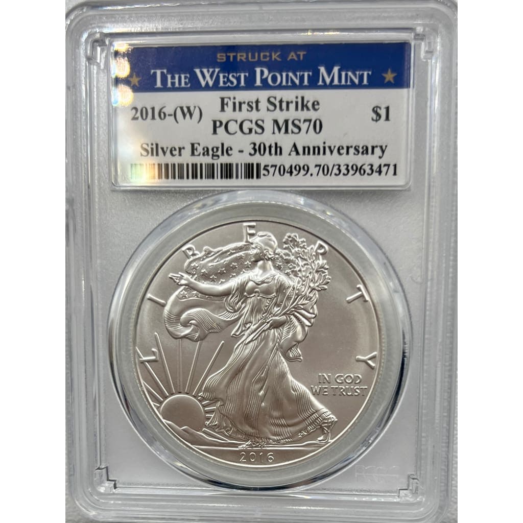 2016-W PCGS MS70 SILVER EAGLE FIRST STRIKE 30TH ANNIVERSARY DOLLAR – MK ...