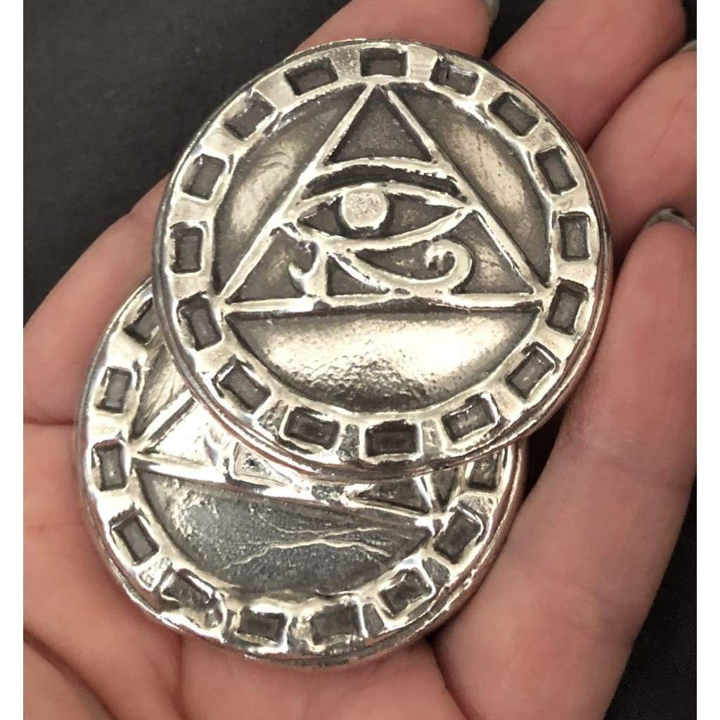 3 Oz MK BarZ Eye of Ra - All Seeing Eye Hand Poured.999 FS Round - silver bullion