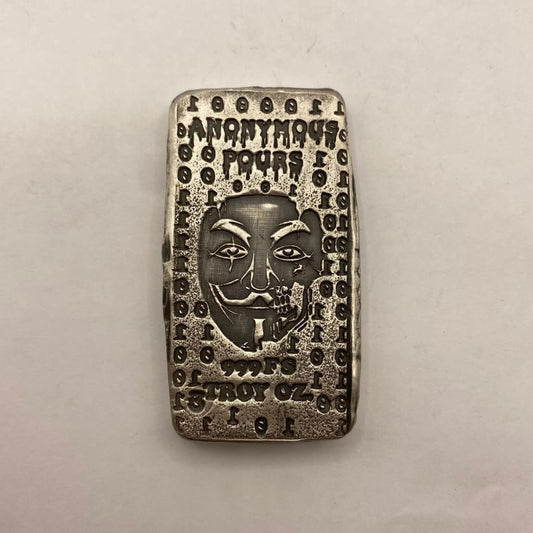 3 ozt.999 FS Anonymous Pours Stamped Bar Hand Poured