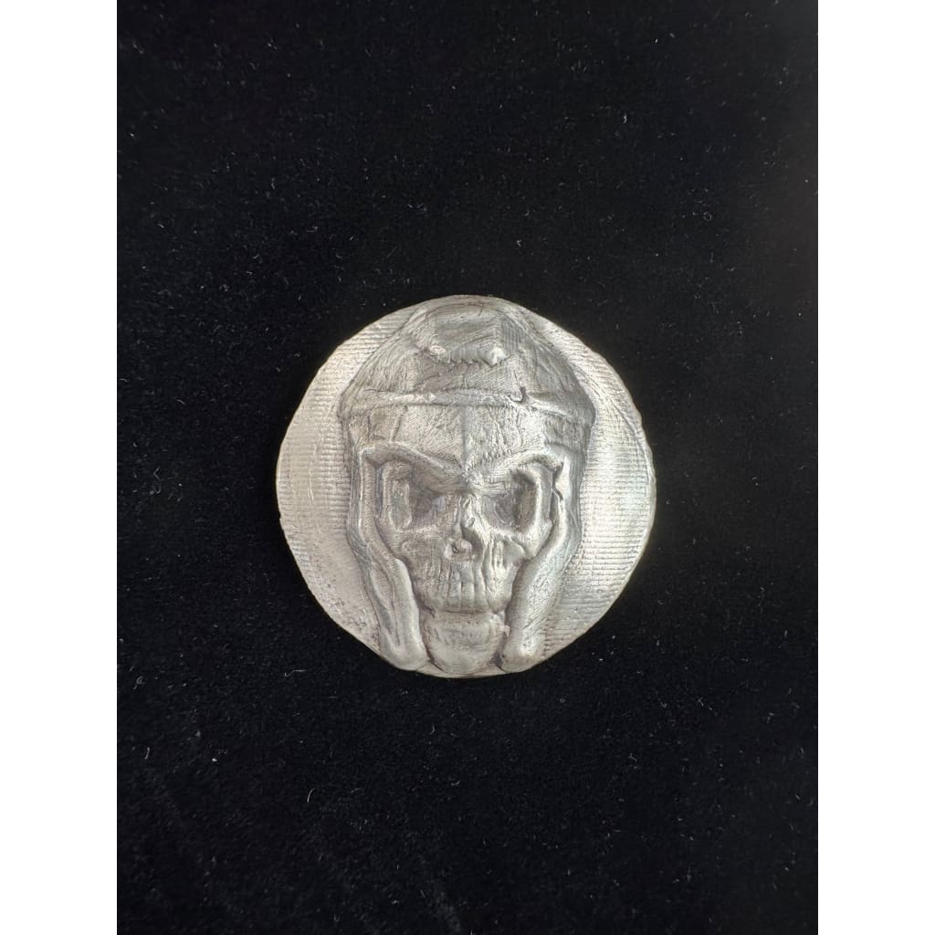 3 Troy Oz MK BARZ ’SPARTA SKULL’.999 FS Hand Poured