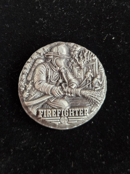 1 ozt MK BarZ "Firefighter in Action" Hand Poured .999 FS