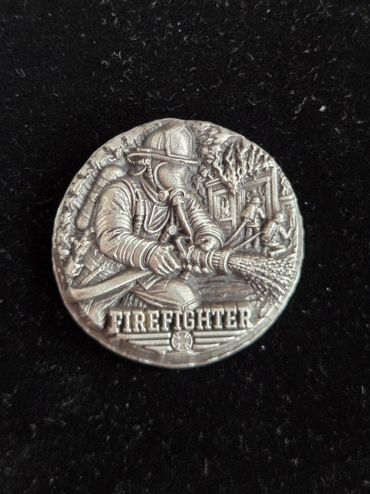 1 ozt MK BarZ "Firefighter in Action" Hand Poured .999 FS