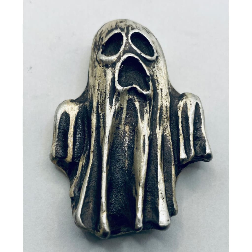 4 Troy Oz MK BarZ "Evil Jack O' Lantern" 2D Sand Cast .999 Fine Silve - Foto 8