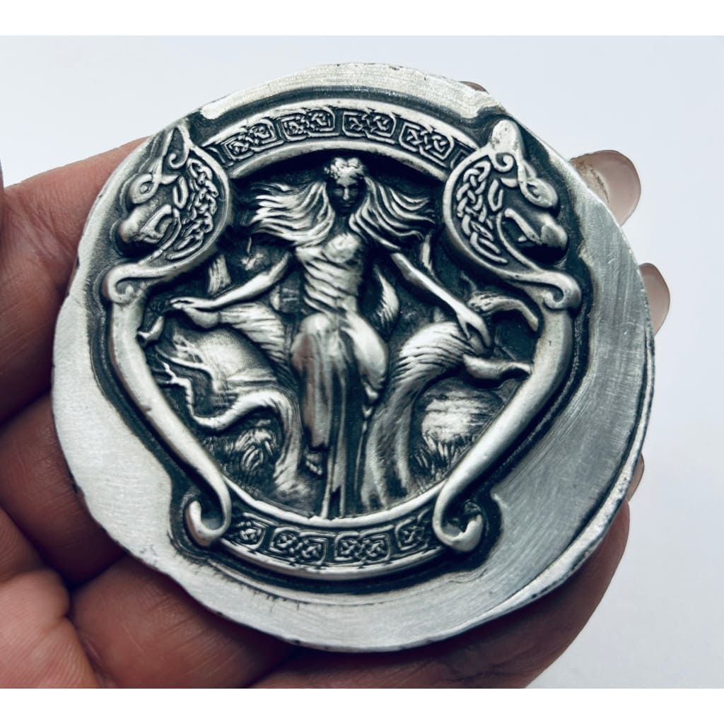 3 oz MK BarZ Enchanting Dragon’s Waltz Art Nouveau Lady Stamped.999 Fine Silver Bar