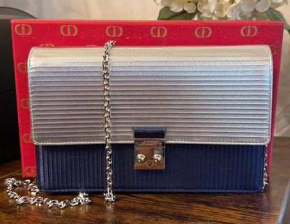 Dior Micro Cannage Leather Wallet chain