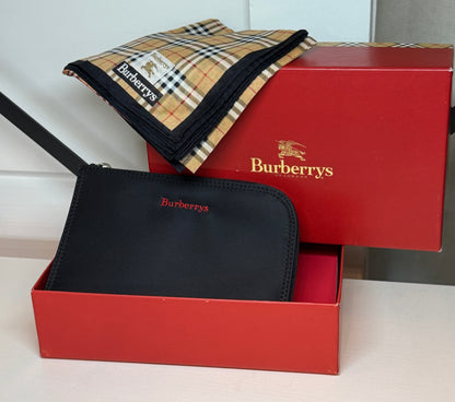 Burberry Pouch and Scarf Gift Set