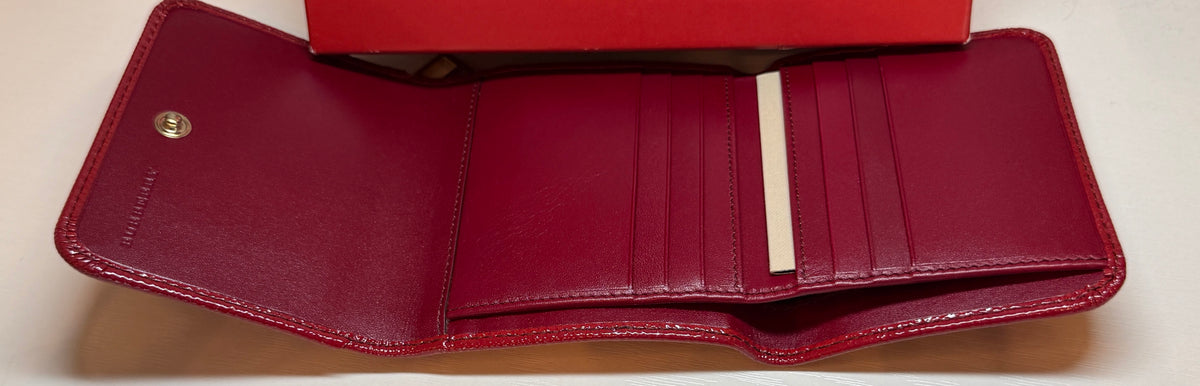 Burberry Red Patent Leather Wallet